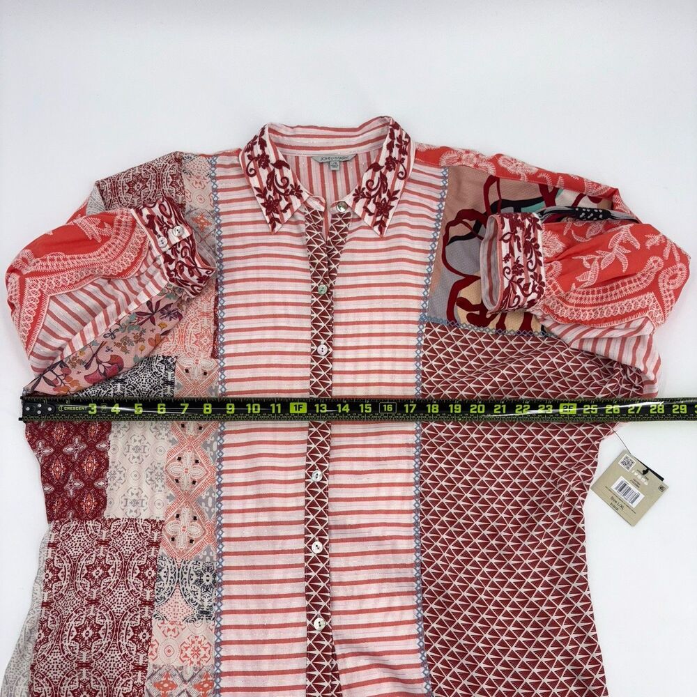 John Mark Spring Time Button Front Tunic Top Wome… - image 6